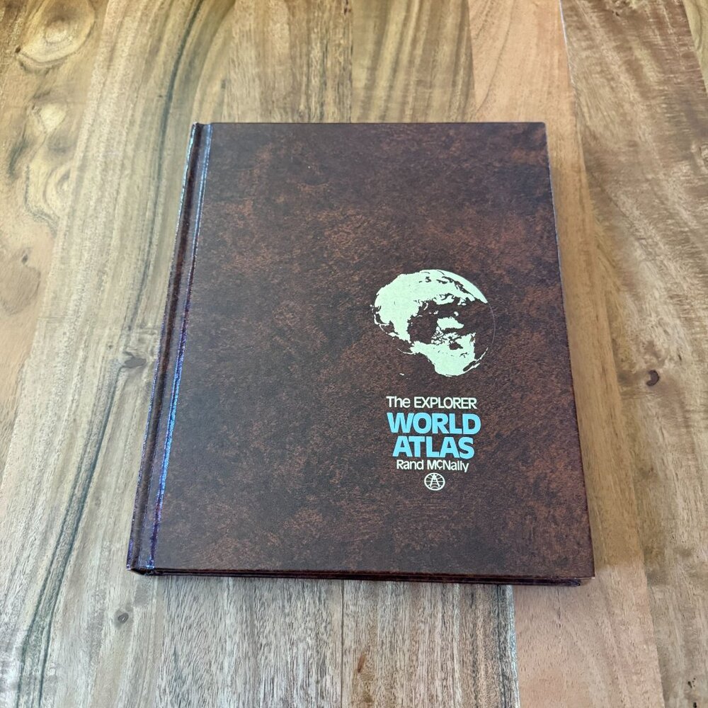 Rand McNally The Explorer World Atlas 1978 Hardcover Geography Reference Vintage
